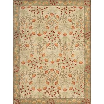 Adeline Floral Handmade Wool Area Rug -Neutral-2&#039;6&quot; x 8&#039;