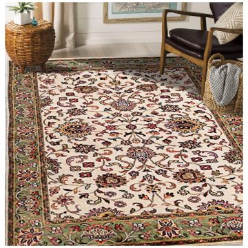 Rugsville Bice Traditional Ivory Floral Hand Knotted Wool Rug 10812